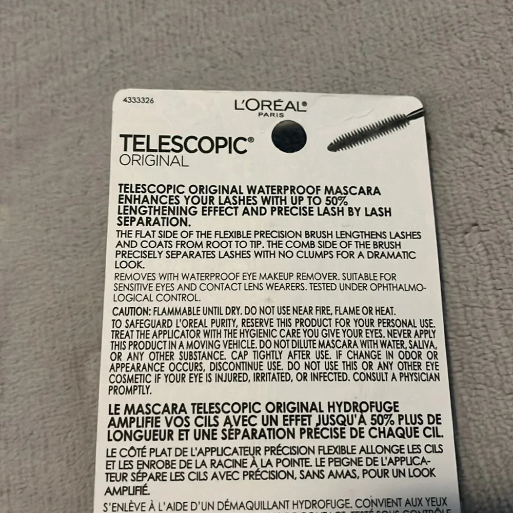 NWT L'Oreal Telescopic Original Mascara in Black